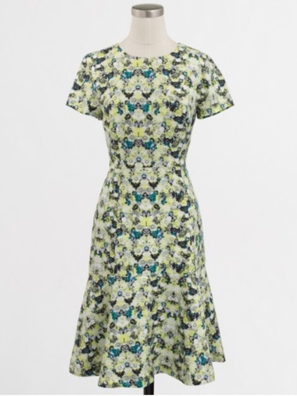 I. Crew yellow black floral dress 0